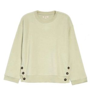 Madewell (Re)sourced Brushed Side-Button Relaxed Sweatshirt sea grass size Small